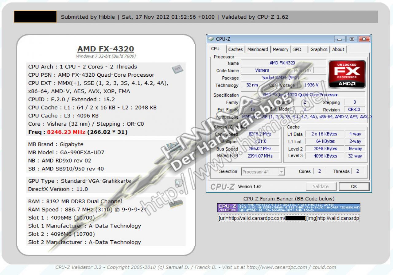 [24/11/2012] FX-4320 gesichtet und übertaktet: 4,0 GHz starker Vierkerner knackt erste OC-Rekorde unter LN2. (2)