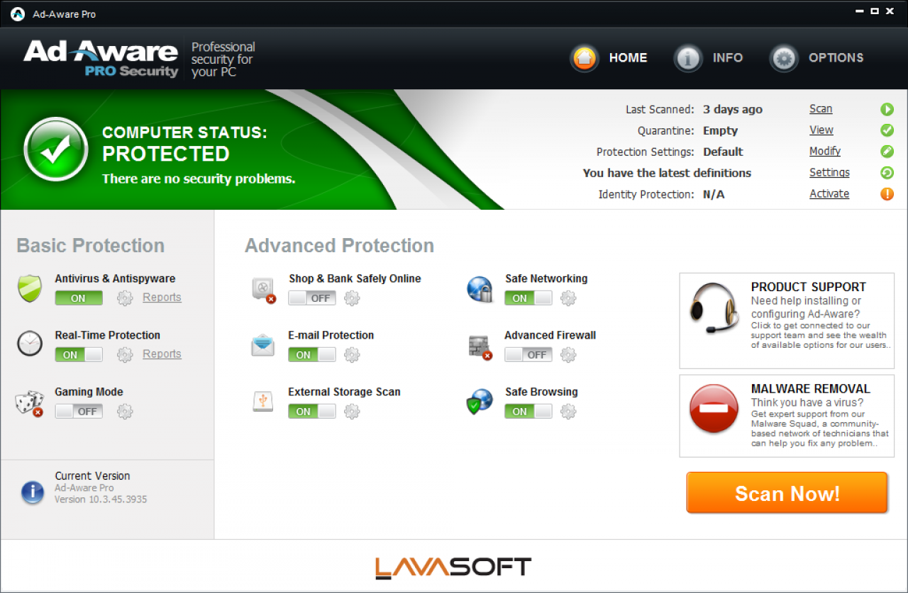 [26/11/2012] Consumer, Platz 12: Lavasoft Ad-Aware Pro Security, Version 10.2 & 10.3, ID 123643 : Schutz-Wertung: 4,0 ; Reperatur-Wertung: 4,0 ; Benutzerfreundlichkeit: 4,5 ; Gesamt: 12,5 ; Zetrifikat: Ja