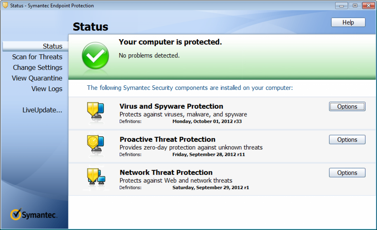 [26/11/2012] Business, Platz 3: Symantec Endpoint Protection, Version 12.1, ID 123764: Schutz-Wertung: 5,5 ; Reperatur-Wertung: 3,5 ; Benutzerfreundlichkeit: 5,5 ; Gesamt: 14,5 ; Zetrifikat: Ja
