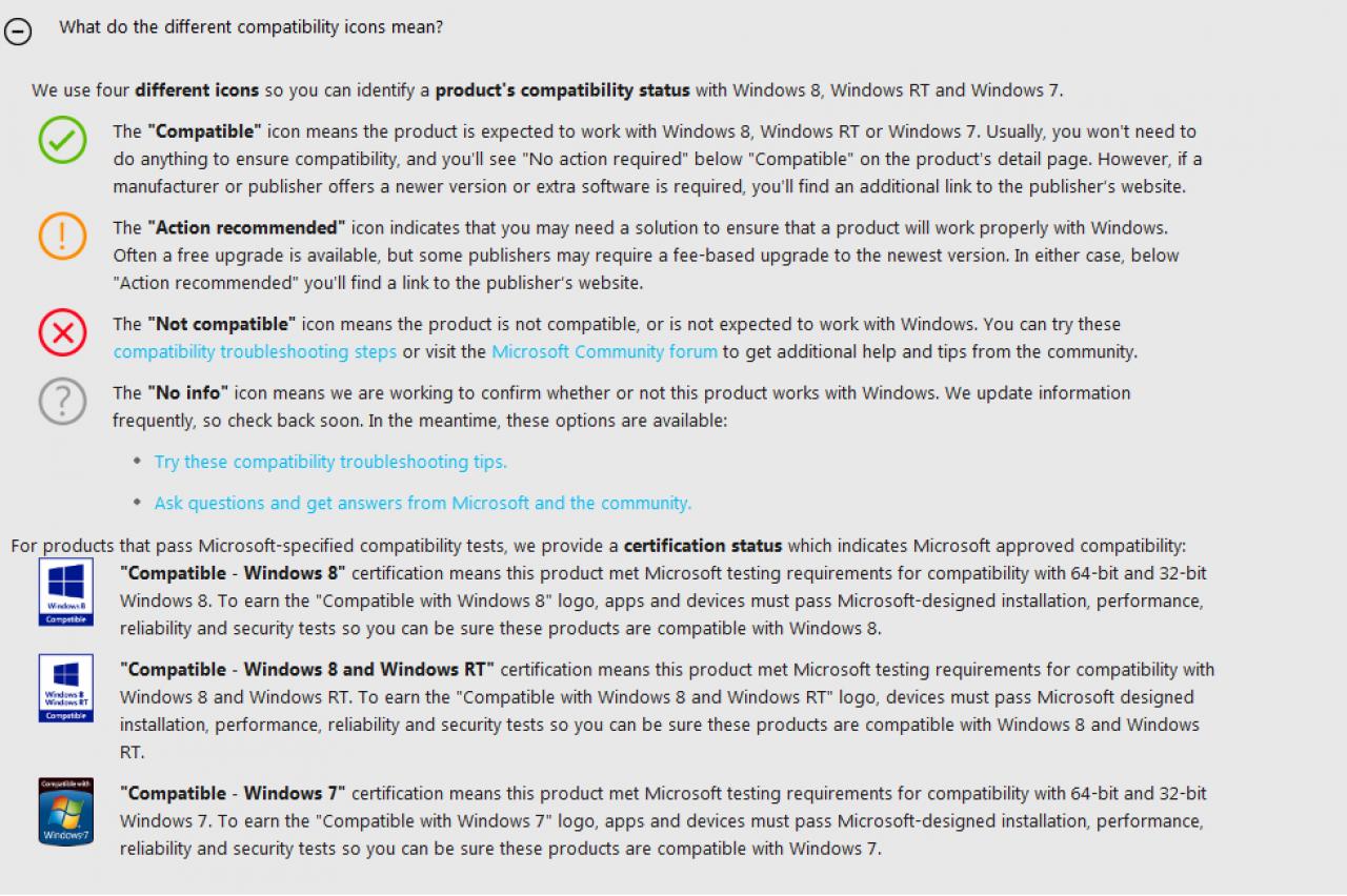 [03/11/2012] Soft- und Hardware unter Windows 8 - Microsofts Kompatibilitätsseite bietet tausende von Einträgen. (1)