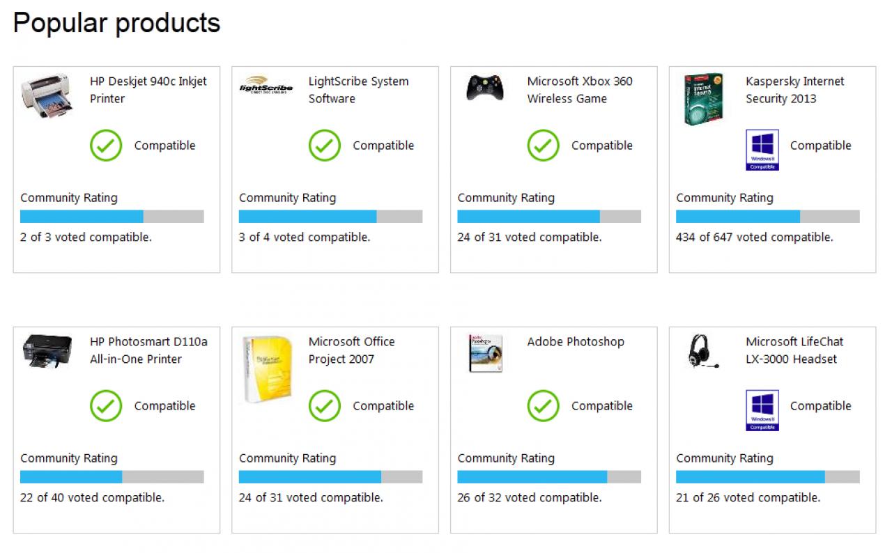 [03/11/2012] Soft- und Hardware unter Windows 8 - Microsofts Kompatibilitätsseite bietet tausende von Einträgen. (2)