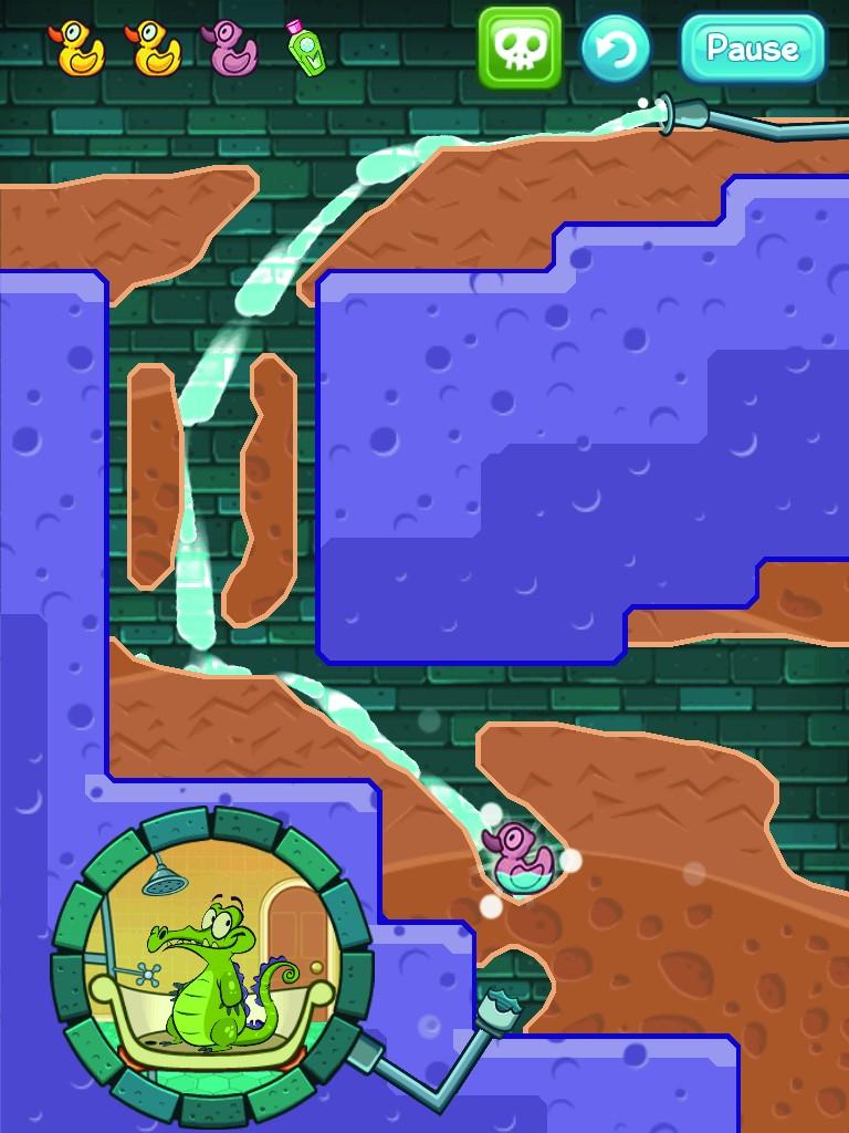 [05/12/2012] Platz 7 | Wo ist mein Wasser? (Rätsel) | € 0,76 | Bringen Sie Wasser zum Krokodil, indem Sie per Finger Erde wegräumen - tolles Rätselspiel nicht nur für Kinder. | Wertung 1,34