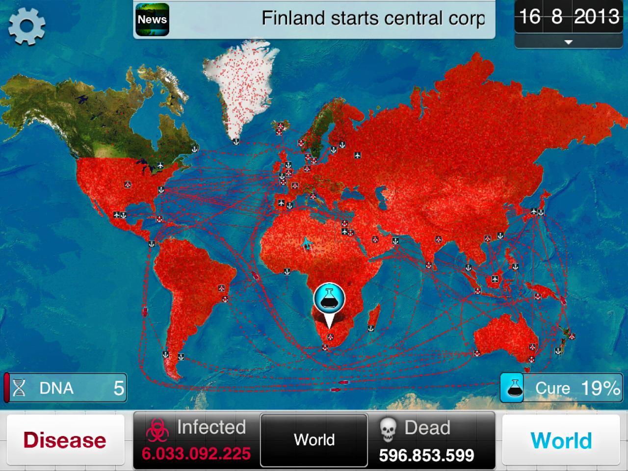 [05/12/2012] Platz 15 | Plague Inc. (Strategie) | Gratis mit Ingame-Shop | In der makaberen Simulation gilt es, die virtuelle Menschheit mit Krankheitserregern zu vernichten. | Wertung 1,70