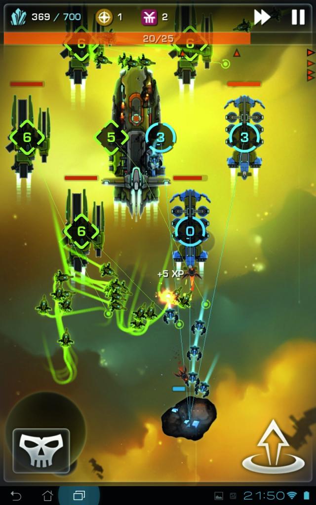 [05/12/2012] Platz 20 | Strikefleet Omega (Strategie) | Gratis mit Ingame-Shop | Zeichnen Sie die Wege für Ihre Jäger oder feuern Sie per Finger Artillerie. Mit Rohstoffen rüsten Sie Ihre Raumschiffe weiter auf. | Wertung 1,80