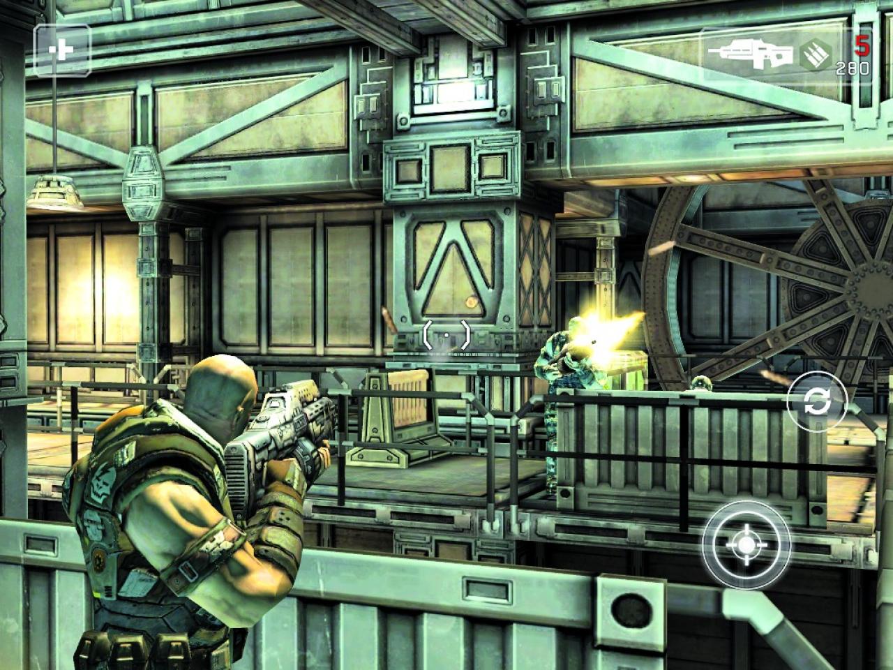 [05/12/2012] Platz 22 | ShadowGun (Shooter) | € 4,74 | Hübsche aber sehr flüssige Grafik, schnelle Gefechte und coole Oneliner zeichnen diesen Shooter aus. | Wertung 1,88