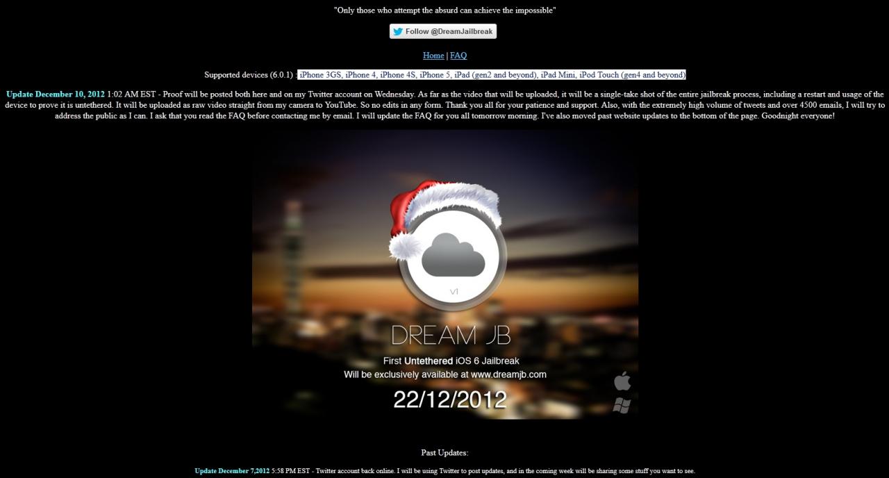 [12/12/2012] Jailbreak für iPhone 5, iPad 4, iPad mini und Co. noch vor Weihnachten?