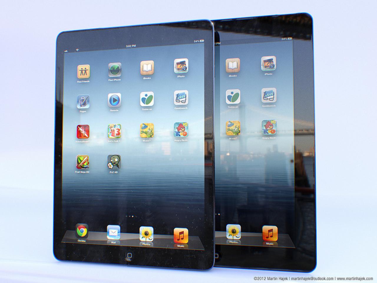 [17/01/2013] Apple: iPhone 5S im Juli, iPad 5 und iPad mini 2 im Oktober? - links im Bild ein Mock-up des iPad 5