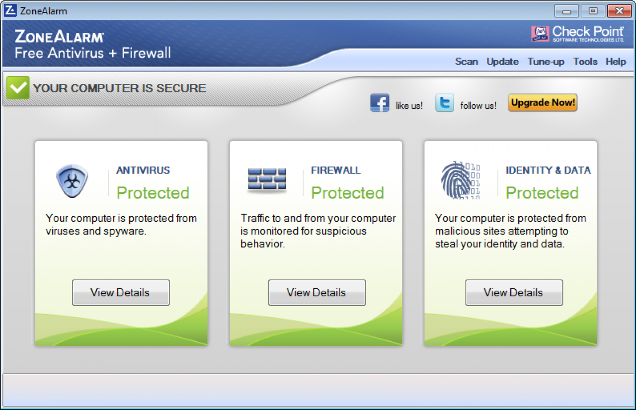 [14/01/2013] Consumer Platz 13: Check Point ZoneAlarm Free Antivirus + Firewall 10.2/11.0 - Schutz: 4,0; Reparatur: 4,0 Benutzung: 5,5; Gesamt: 13,5; Zertifikat: Ja