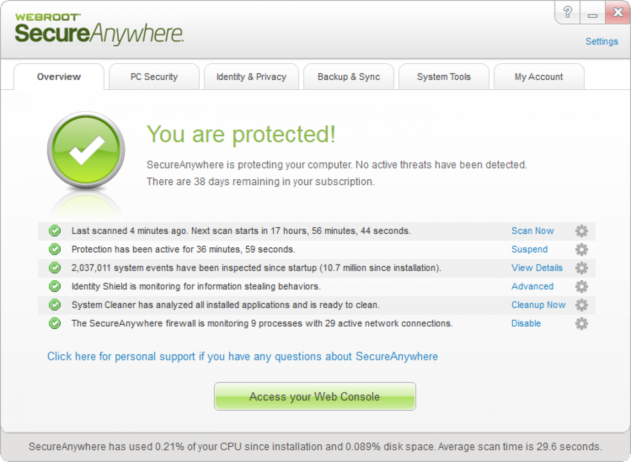 [14/01/2013] Consumer Platz 19: Webroot SecureAnywhere Complete 8.0 - Schutz: 5,5; Reparatur: 3,0 Benutzung: 4,0; Gesamt: 12,5; Zertifikat: Ja