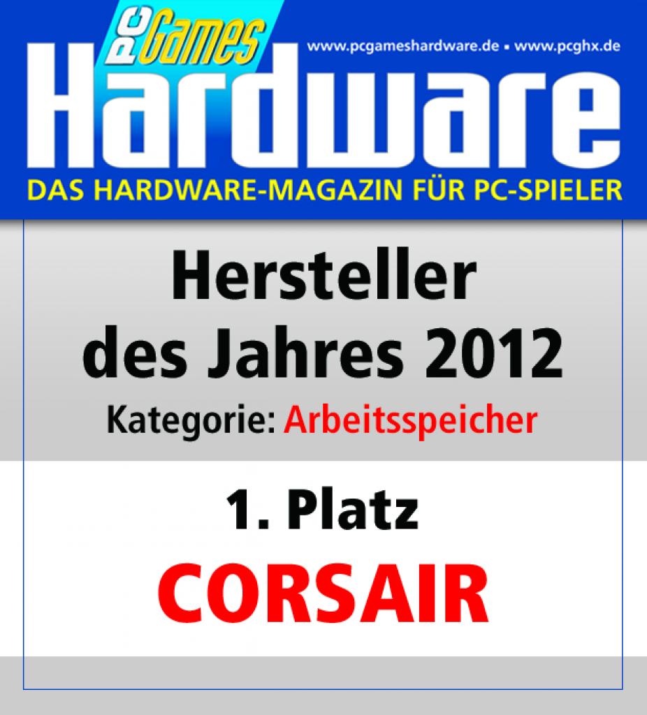 [01/02/2013] Award Arbeitsspeicher Platz 1 Corsair