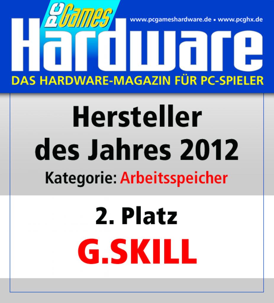 [01/02/2013] Award Arbeitsspeicher Platz 2 G Skill
