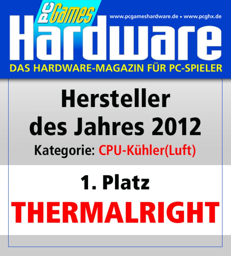 [01/02/2013] Award CPU Kuehler Luft Platz 1 Thermalright