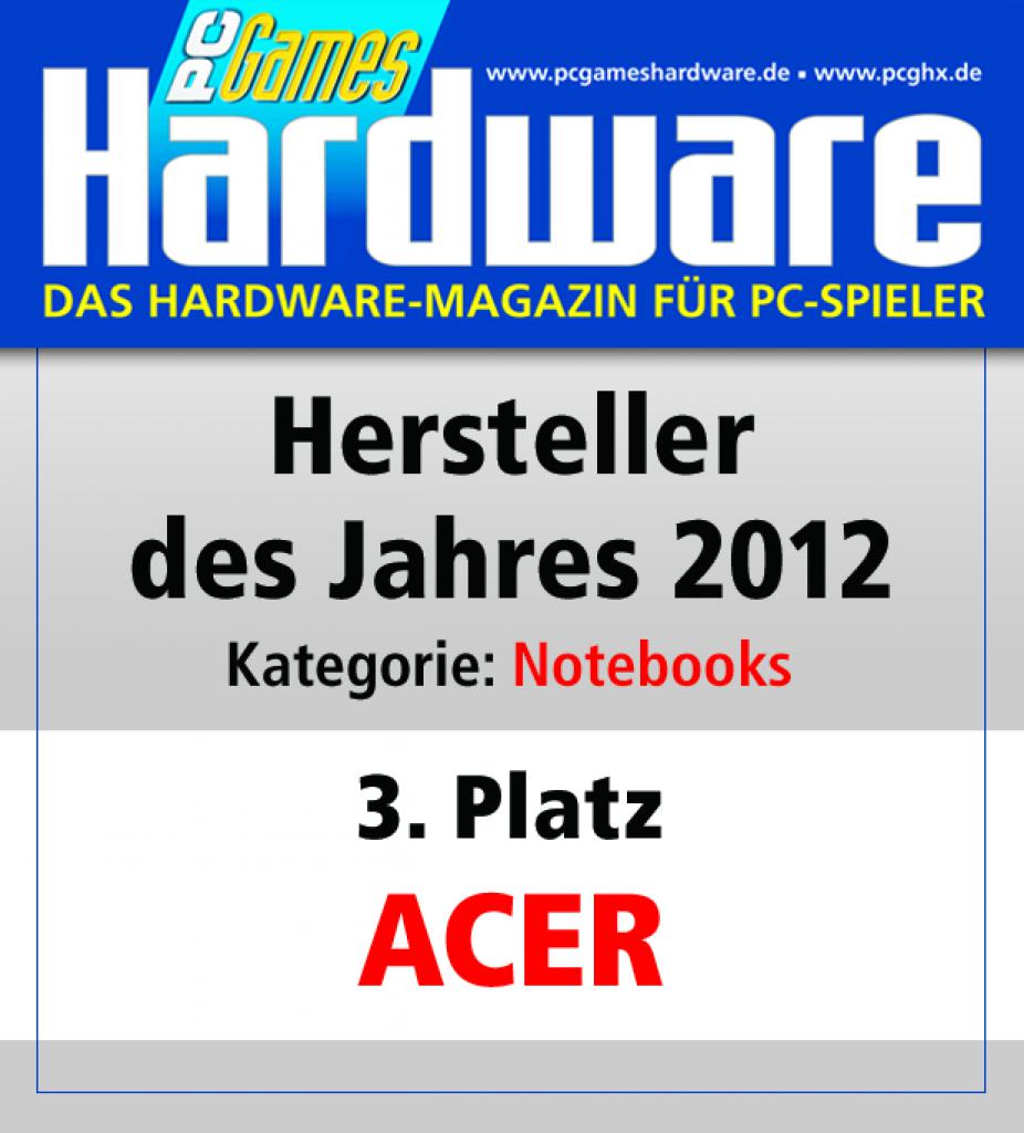 [01/02/2013] Award Notebooks Platz 3 Acer