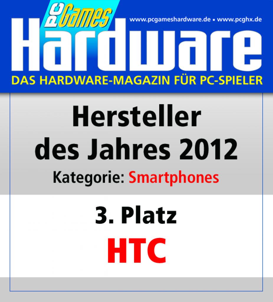 [01/02/2013] Award Smartphones Platz 3 HTC