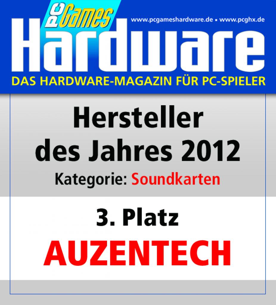 [01/02/2013] Award Soundkarten Platz 3 Auzentech