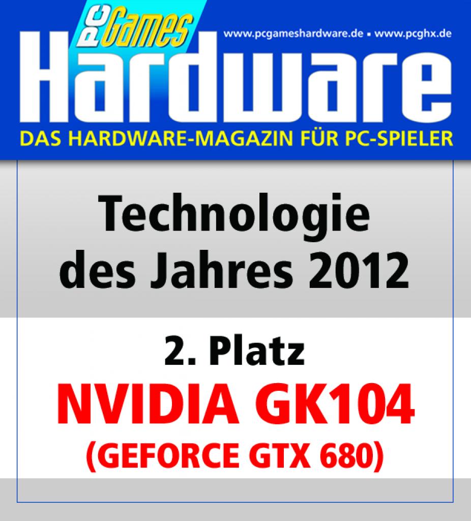 [01/02/2013] Award Technologiet des Jahres Platz 2 Nvidia GK104 Geforce GTX 680 