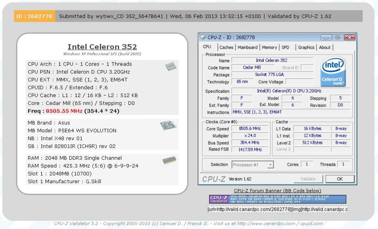 [13/02/2013] Neuer Intel-Taktrekord: 8.505,55 MHz mit Celeron 352 (3)