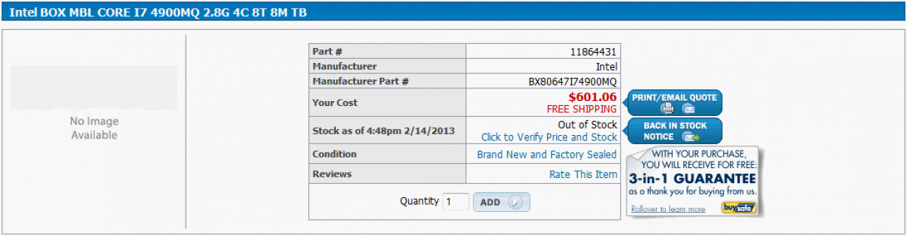 [15/02/2013] Intel Haswell: Mobile CPUs in einem Shop aufgetaucht 