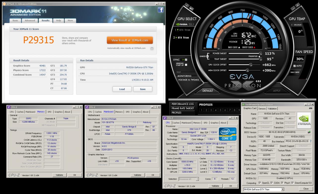 [22/02/2013] 3D-Mark-Advanced-Benchmark der Geforce Titan mit Dual-SLI - System 1