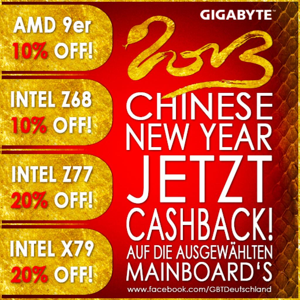 [11/02/2013] Gigabyte hat eine Cashback-Aktion für viele Mainboards gestartet.