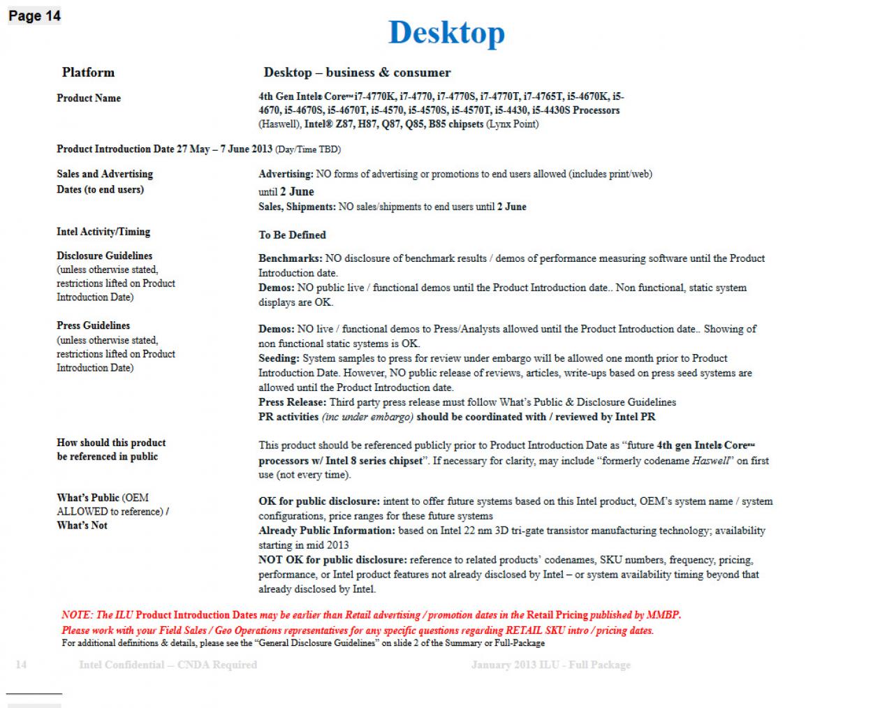 [29/03/2013] Intel: Angebliche CPU-Roadmap bis 2014 aufgetaucht (5)
