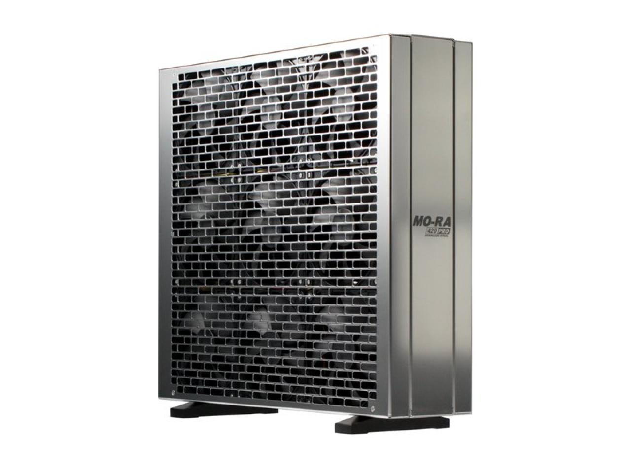 [23/03/2013] MO-RA3 420 Pro stainless steel mit Lüfterblenden: Mehr poliertes Metal geht nicht