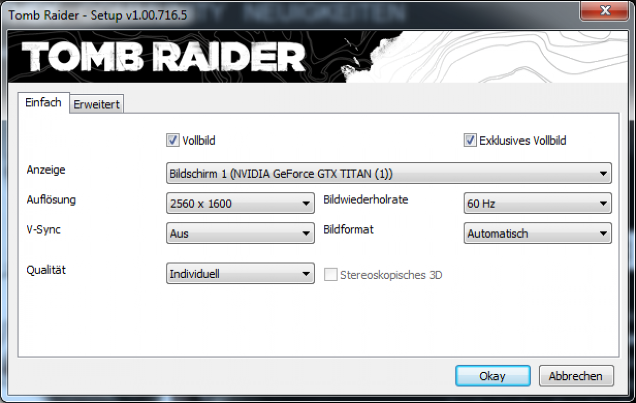[06/03/2013] Tomb Raider: Einfaches Optionsmenü