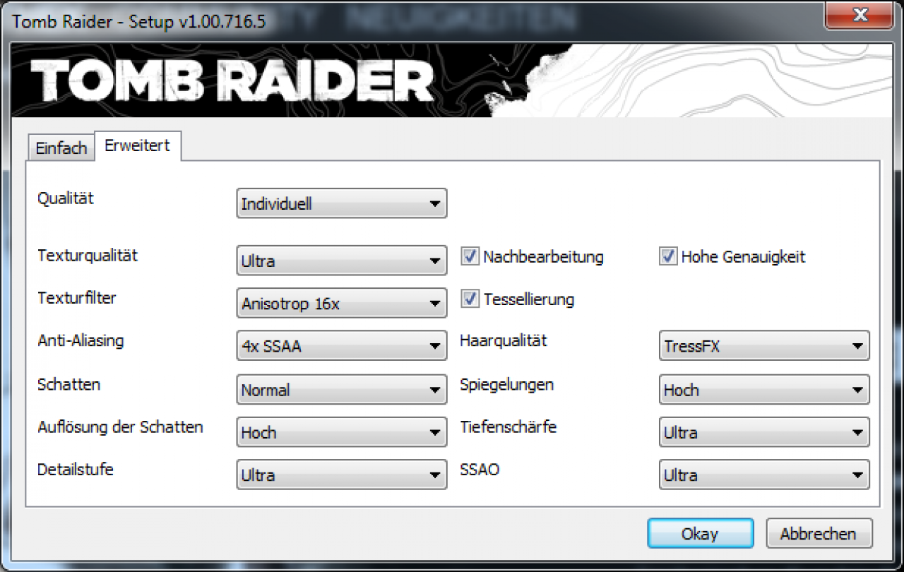 [06/03/2013] Tomb Raider: Erweitertes Optionsmenü