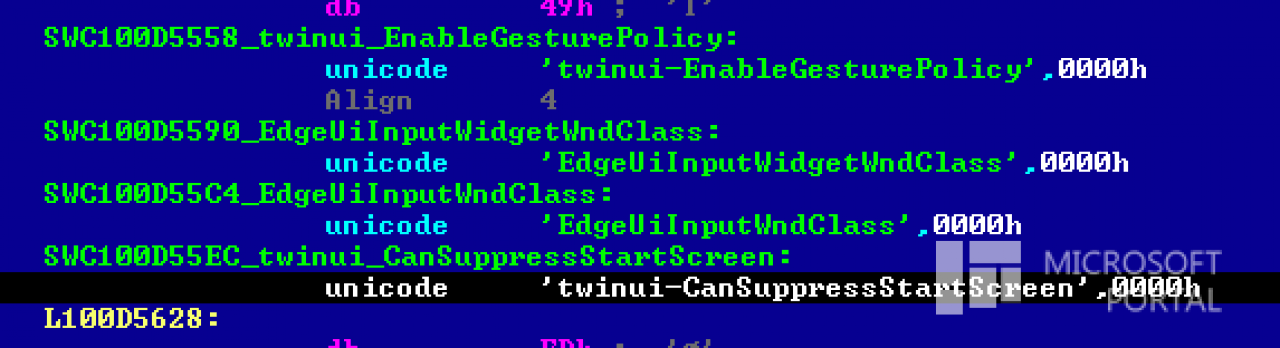 [15/04/2013] Dieser Screenshot zeigt die Funktion zum Überspringen des Startbildschirms in der twinui.dll von Windows 8.1.