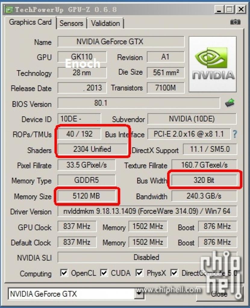 [06/04/2013] Geforce Titan LE: Angeblicher GPU-Z-Screenshot aufgetaucht - nur 12 SMX-Cluster?