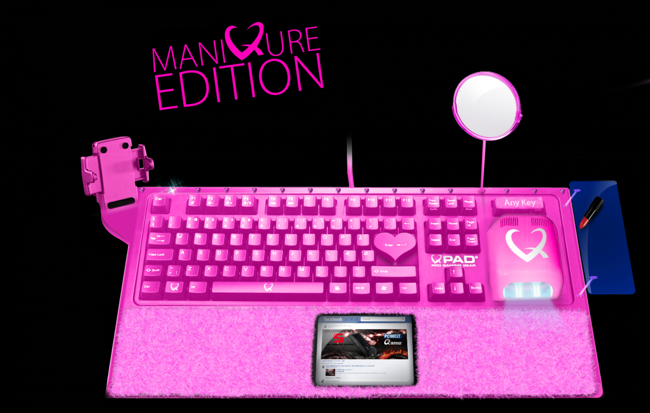 [02/04/2013] Qpad mit Maniqure Edition in den April: Rosa Plüsch für ergnomisches Surfen (2)