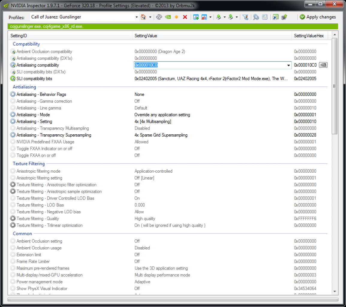 [28/05/2013] CoJ Gunslinger: Im Nvidia Inspector 4x SGSSAA einschalten
