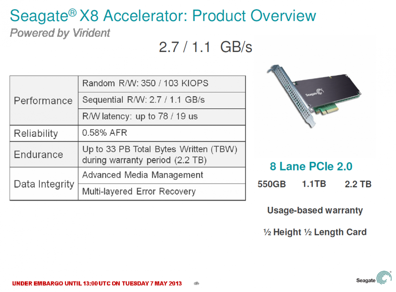[07/05/2013] Seagate X8 Accelerator Virident