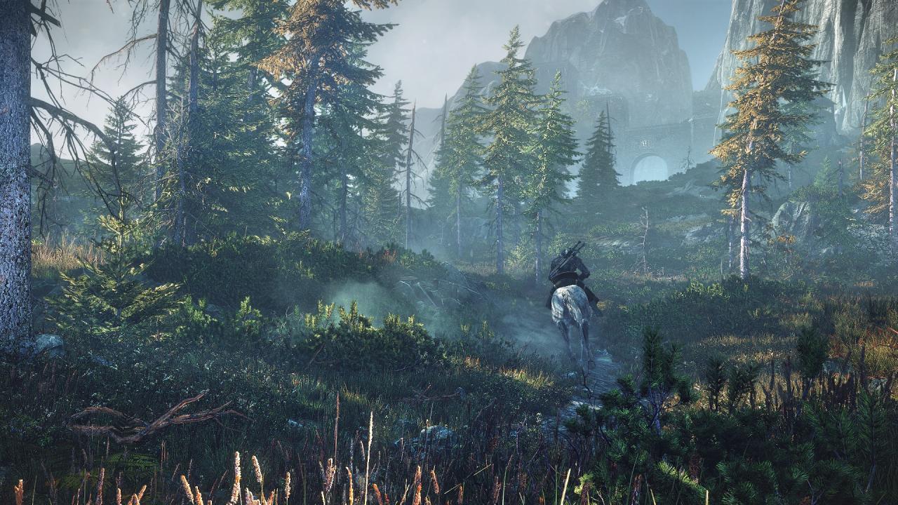 [10/06/2013] Riding horseback Geralt can admire the beautiful vistas of the morning sun shining down on the island of Ard Skellig.