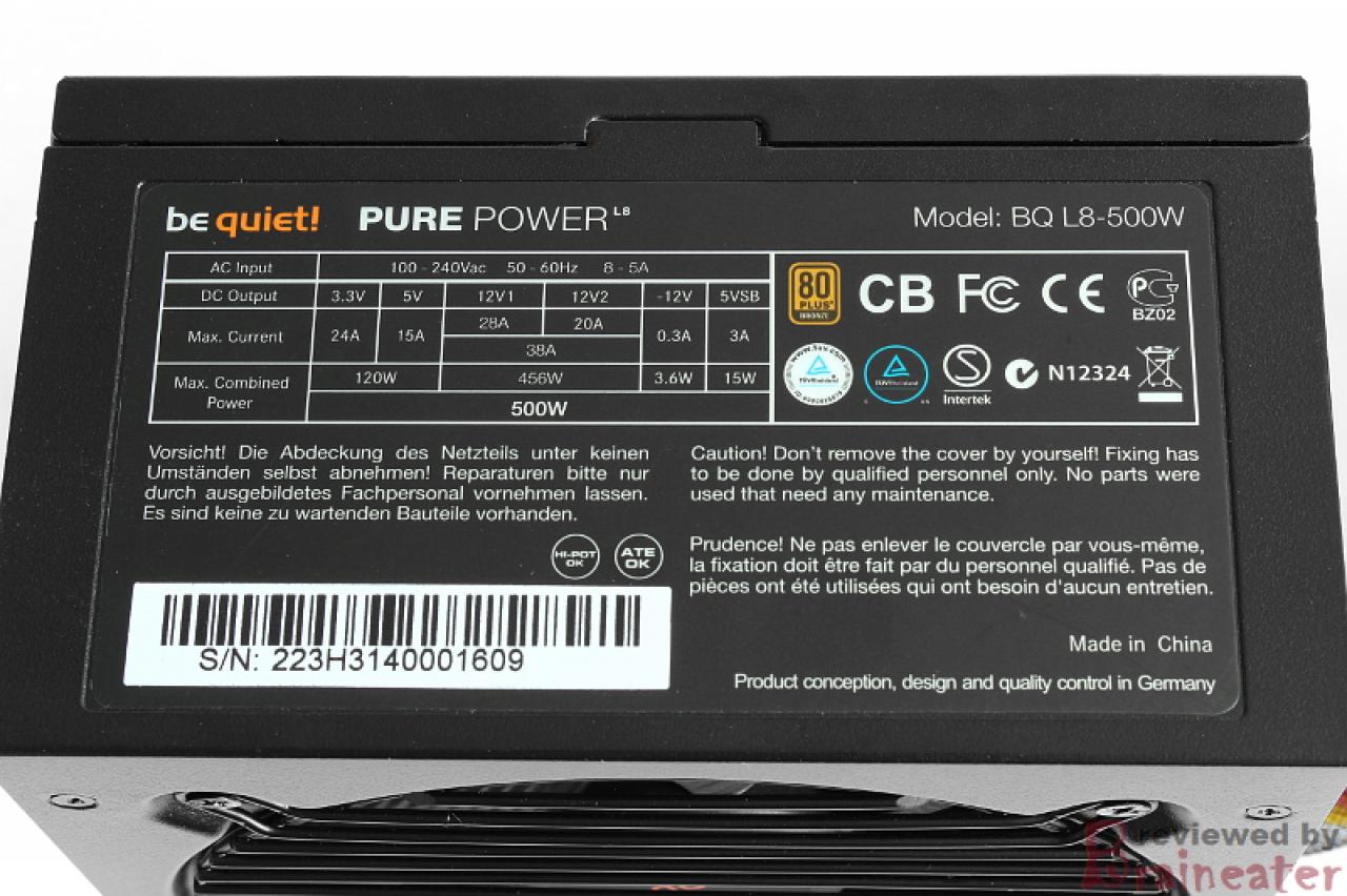 [17/06/2013] PCGHX-Review: Das Bequiet Purepower L8 500 Watt im User-Test (1) (1)