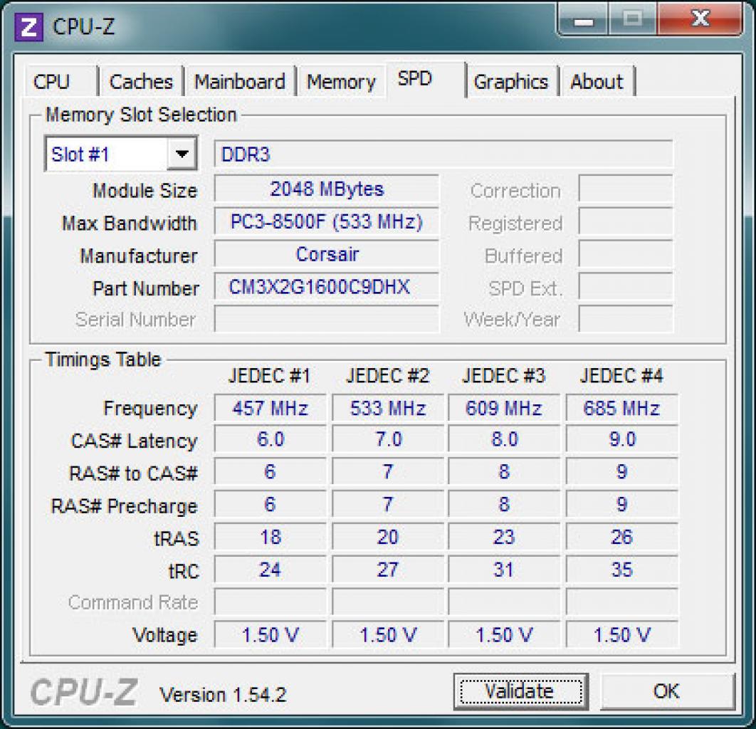 [04/06/2013] Informationen über den aktuell verbauten Speicher gibt es bei CPU-Z unter 