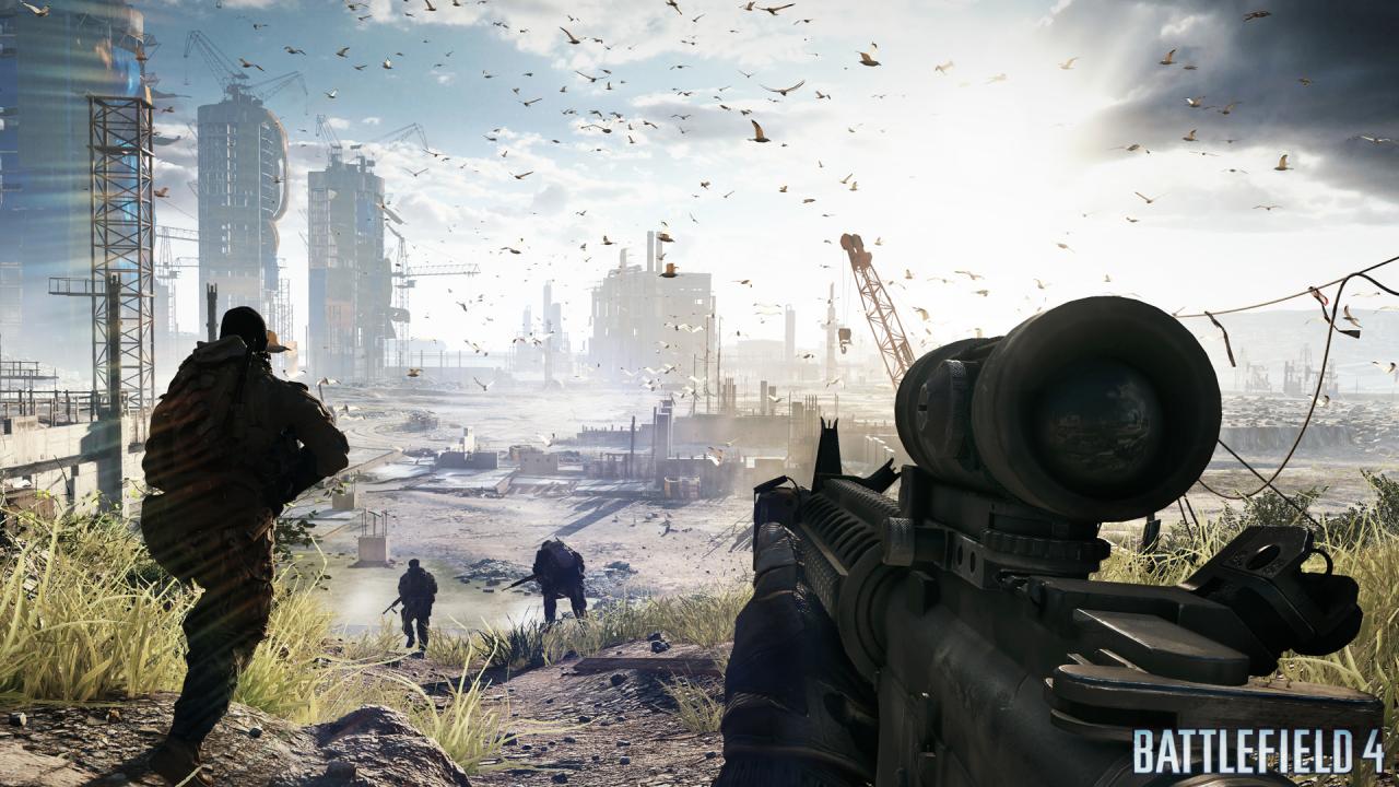 [03/07/2013] 19.03.2013: Fishing in Baku Single Player: Unser Ziel ist ein Fabrikdach beziehungsweise die Baustelle einer Fabrik, von wo uns ein Hubschrauber in die rettende Freiheit bringen will. Nach Durchquerung einer Brückenunterführung liegt diese auf einem relativ freien Feld vor uns: menschenleer, nur ein Möwenschwarm zieht von uns aufgeschreckt meckernd seine Kreise.