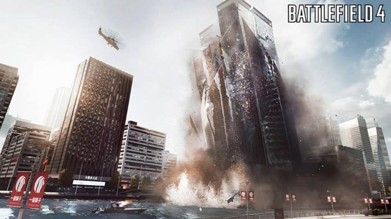 [03/07/2013] 03.07.2013: Battlefield 4 Hochhauseinsturz in Siege of Shanghai: Hier sieht man das Hochhaus, das am Ende der E3-Live-Demo in sich zusammenkracht.