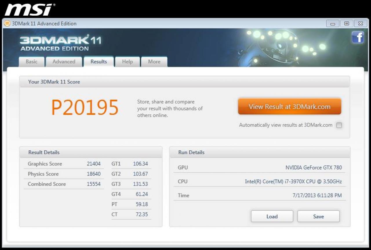 [25/07/2013] MSI Geforce GTX 780 Lightning: 3DMark 11