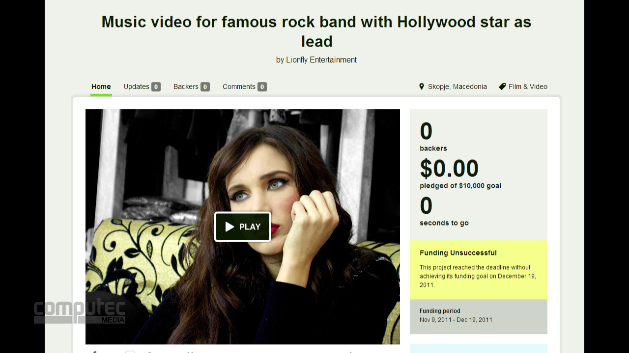 [04/07/2013] So endet mancher Kickstarter-Fail: Mit null Backern und traurigem Blick. Wir haben unsere Top 10 der unterhaltsamsten Fails in Shut Up and Take My Money 25 zusammengestellt.