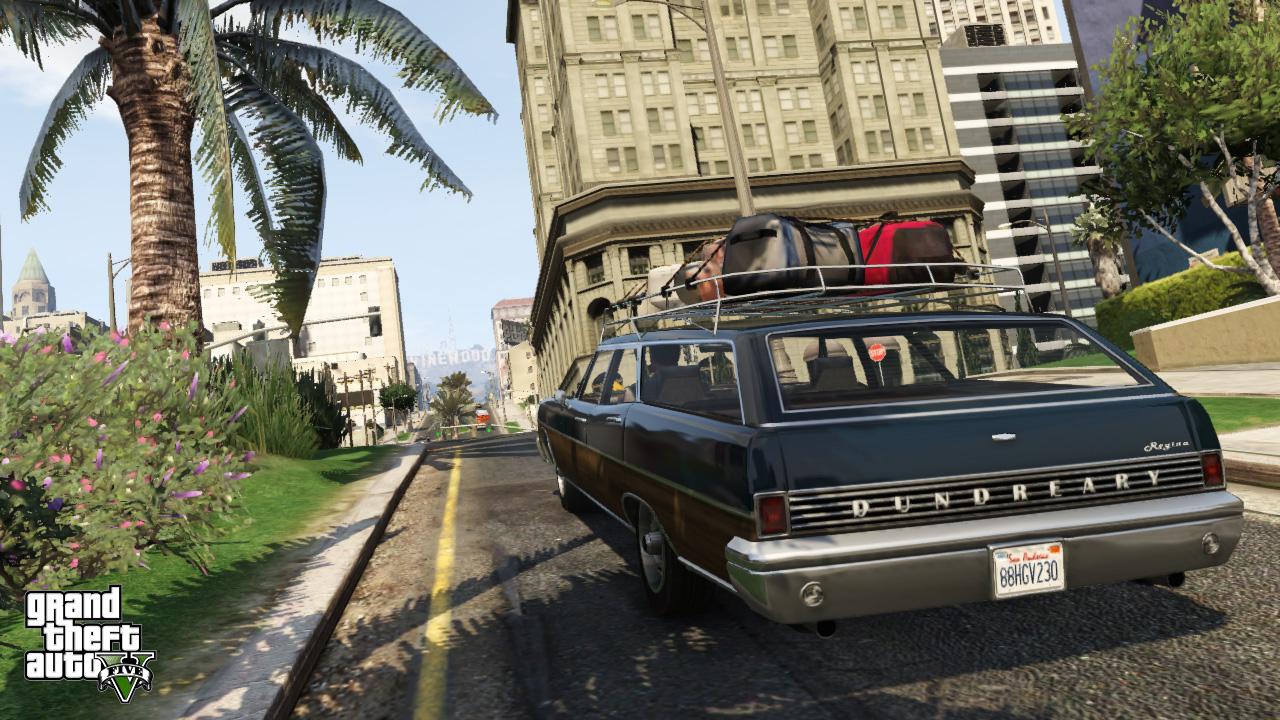 [14/08/2013] 14.08.2013: Mit Sack und Pack aus dem dem Umland in die Großstadt Los Santos - stilecht in US-Wanne samt Holzdekor.