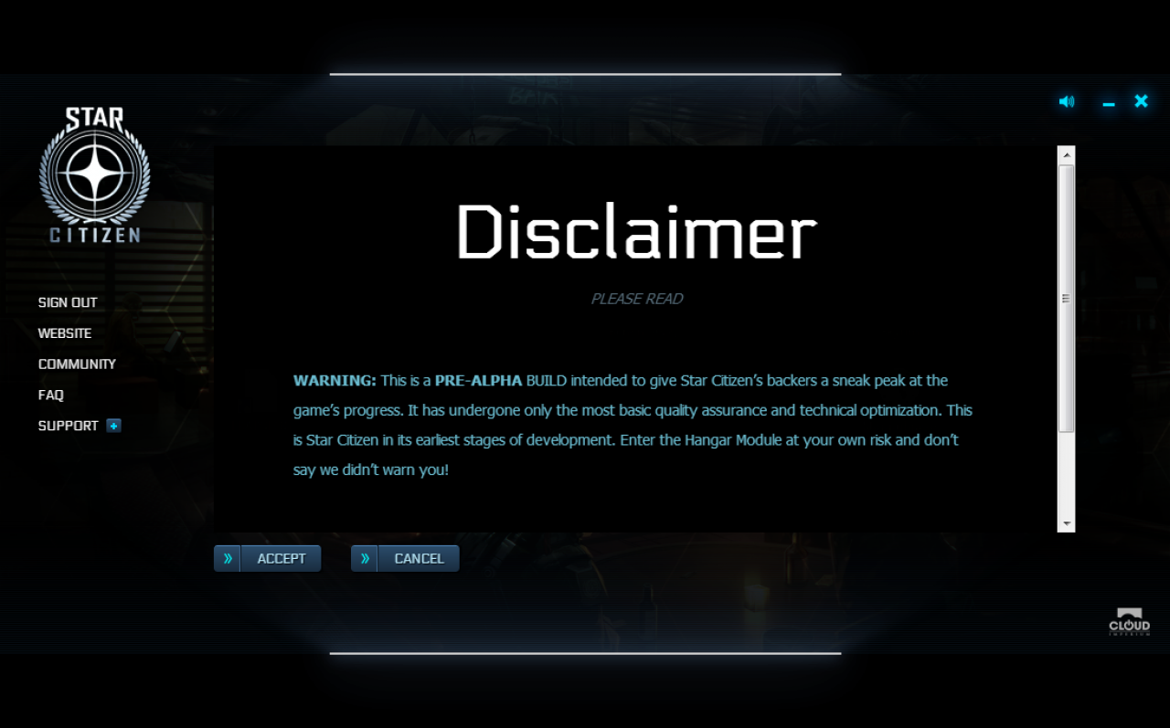 [30/08/2013] Star Citizen Disclaimer