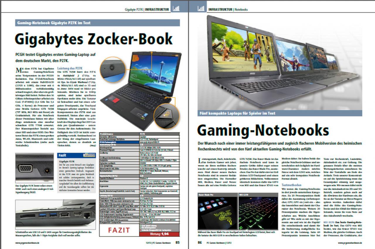 [30/10/2013] PCGH 12/2013: Gaming-Notebooks