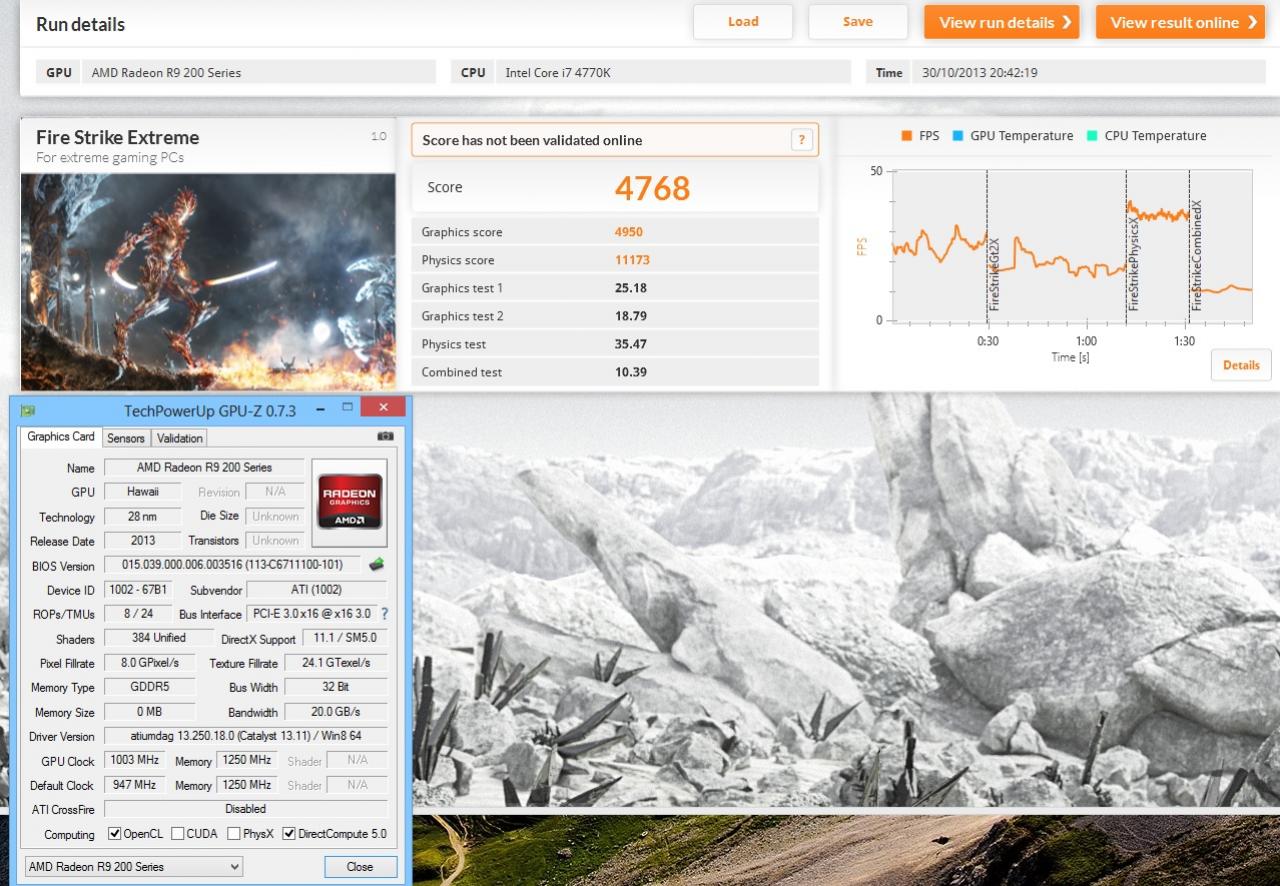 [31/10/2013] primouf AMD Radeon R9 290 Fire Strike Extreme 1.003 MHz