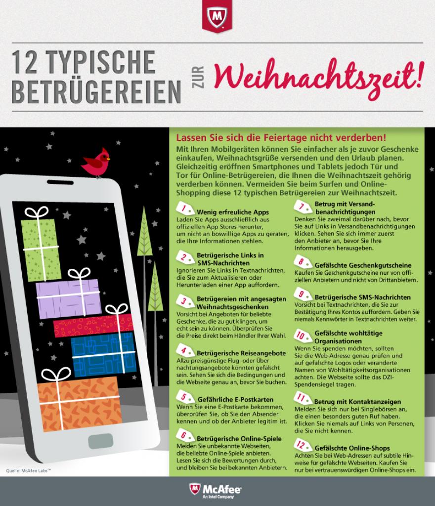 [13/11/2013] Die 12 fiesesten Betrugsmaschen zu Weihnachten - McAffee gibt Sicherheits-Tipps