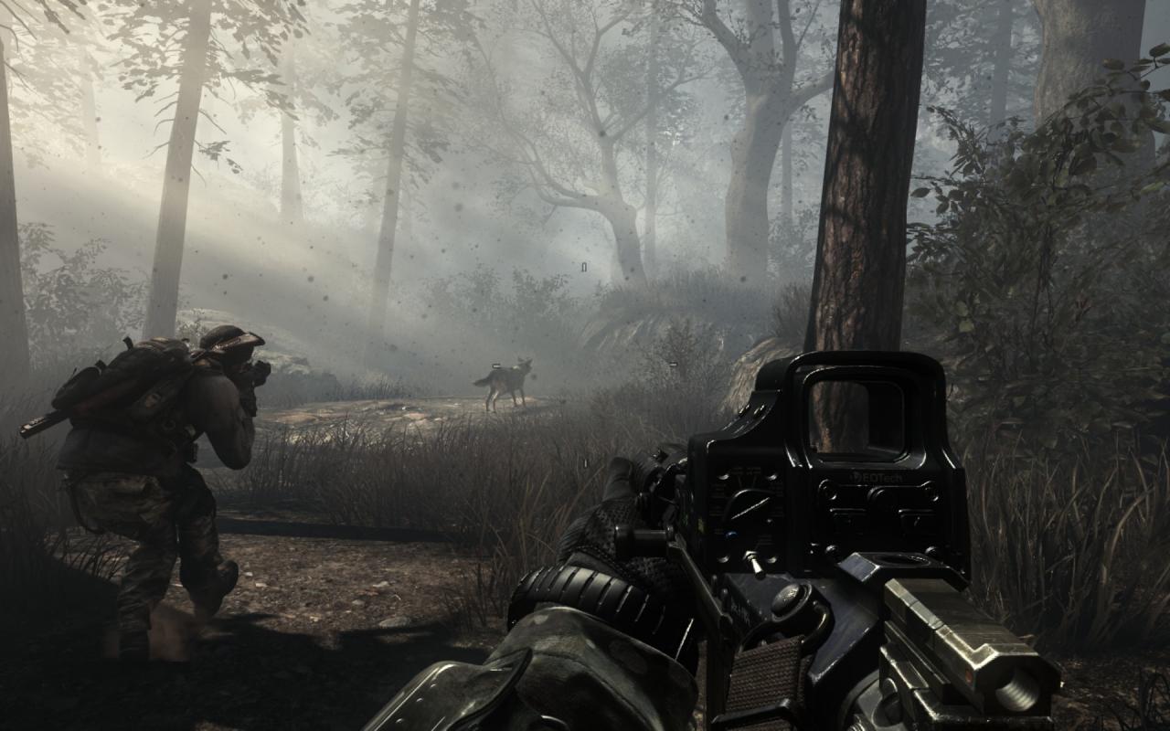 [05/11/2013] Call of Duty: Ghosts - Schleichmissionen wie im ersten Modern Warfare sind auch von der Partie. Ab und zu dürfen wir auch den Schäferhund steuern. Die Abschnitte sind nicht sehr anspruchsvoll, aber spannend inszeniert.