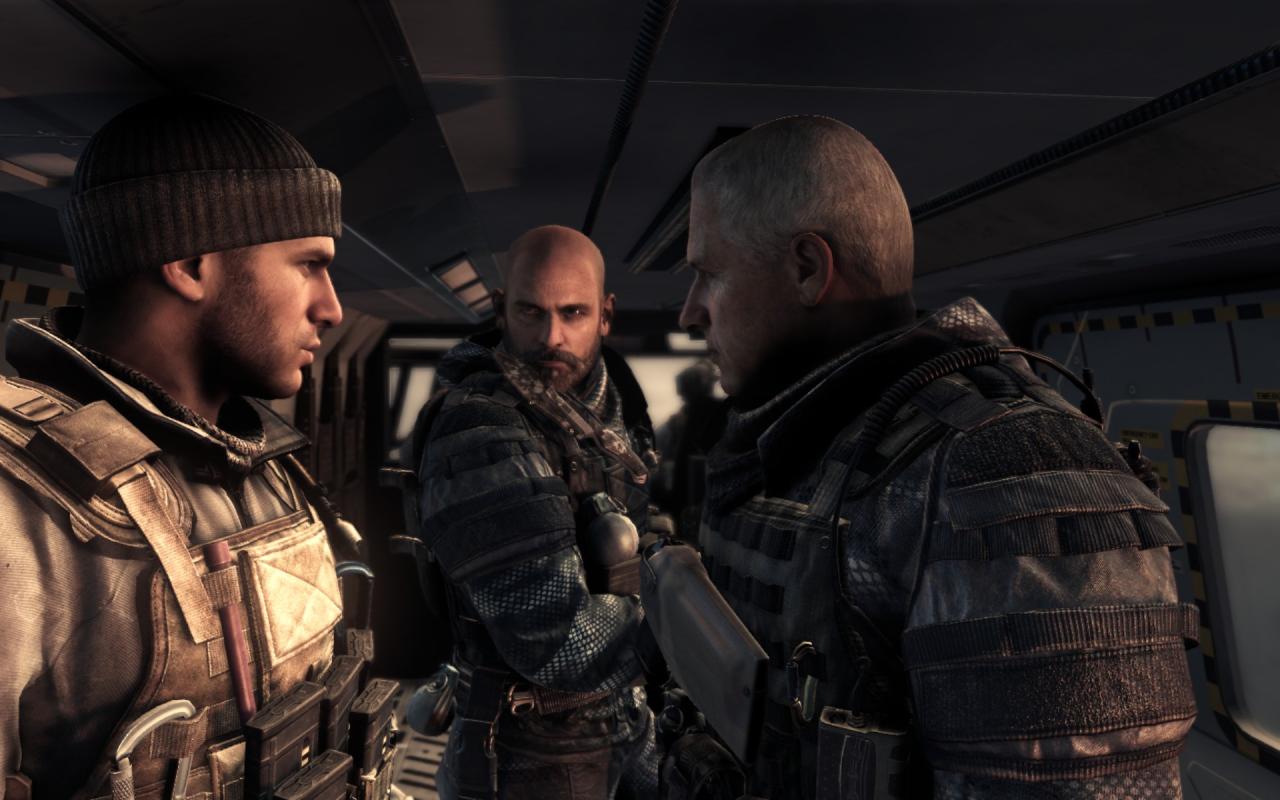 [05/11/2013] Call of Duty: Ghosts - Die Gesichter wirken unecht, wie die von Wachsfiguren. Da hilft auch das Funkeln der Augen wenig.