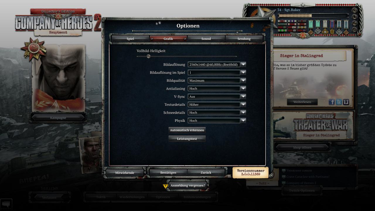 [15/11/2013] Einstellungen Company of Heroes 2