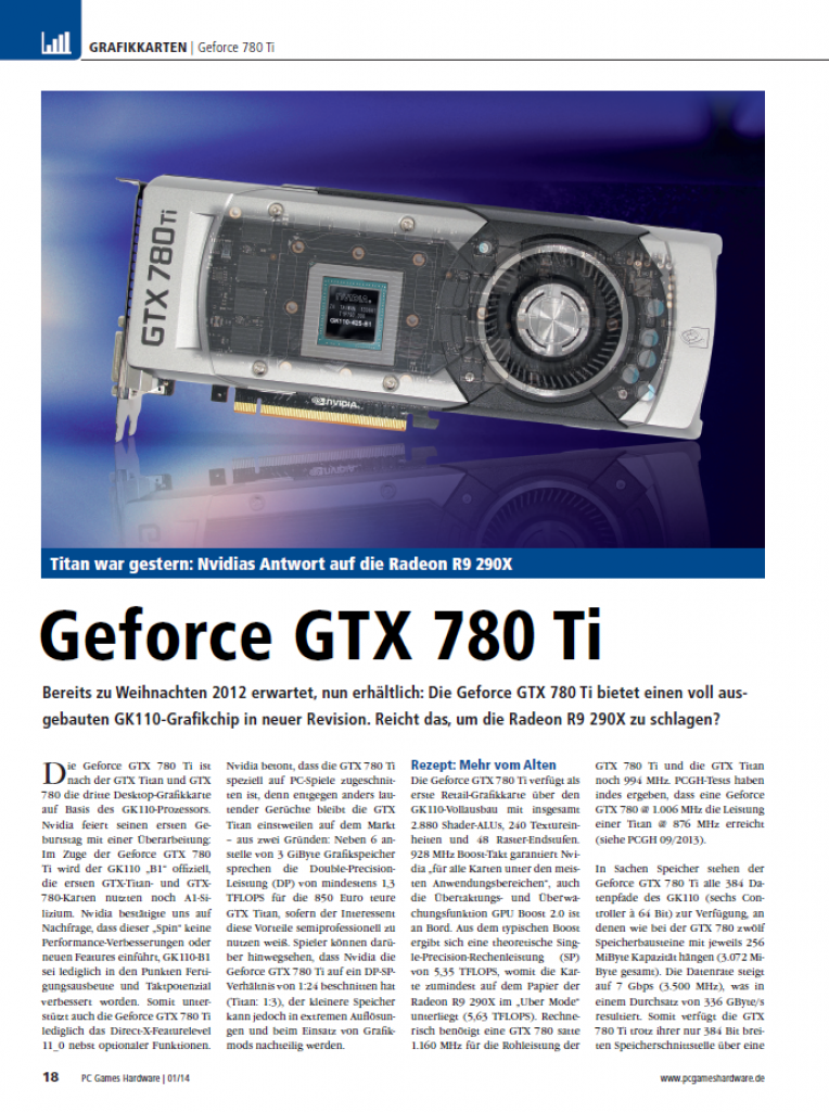 [29/11/2013] PCGH 01/2014: Nvidia Geforce GTX 780 Ti im Test