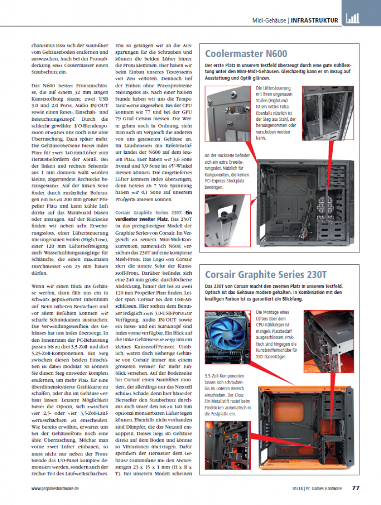 [29/11/2013] PCGH 01/2014: Kompakte Midi-Gehäuse im Test.
